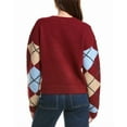 thumbnail image 2 of English Factory womens  Argyle Sweater, l, Red, 2 of 3