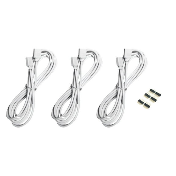 HAMPPLIES Controller Connection RGB Extension Cord PVC 3Pcs 2m Extension Cord   6Pcs Pins
