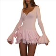 thumbnail image 1 of Vestido Gótico para Mujer, Acampanada, Cintura Corta, Larga, Corte A, Estilo Vintage Rosa L, 1 of 10