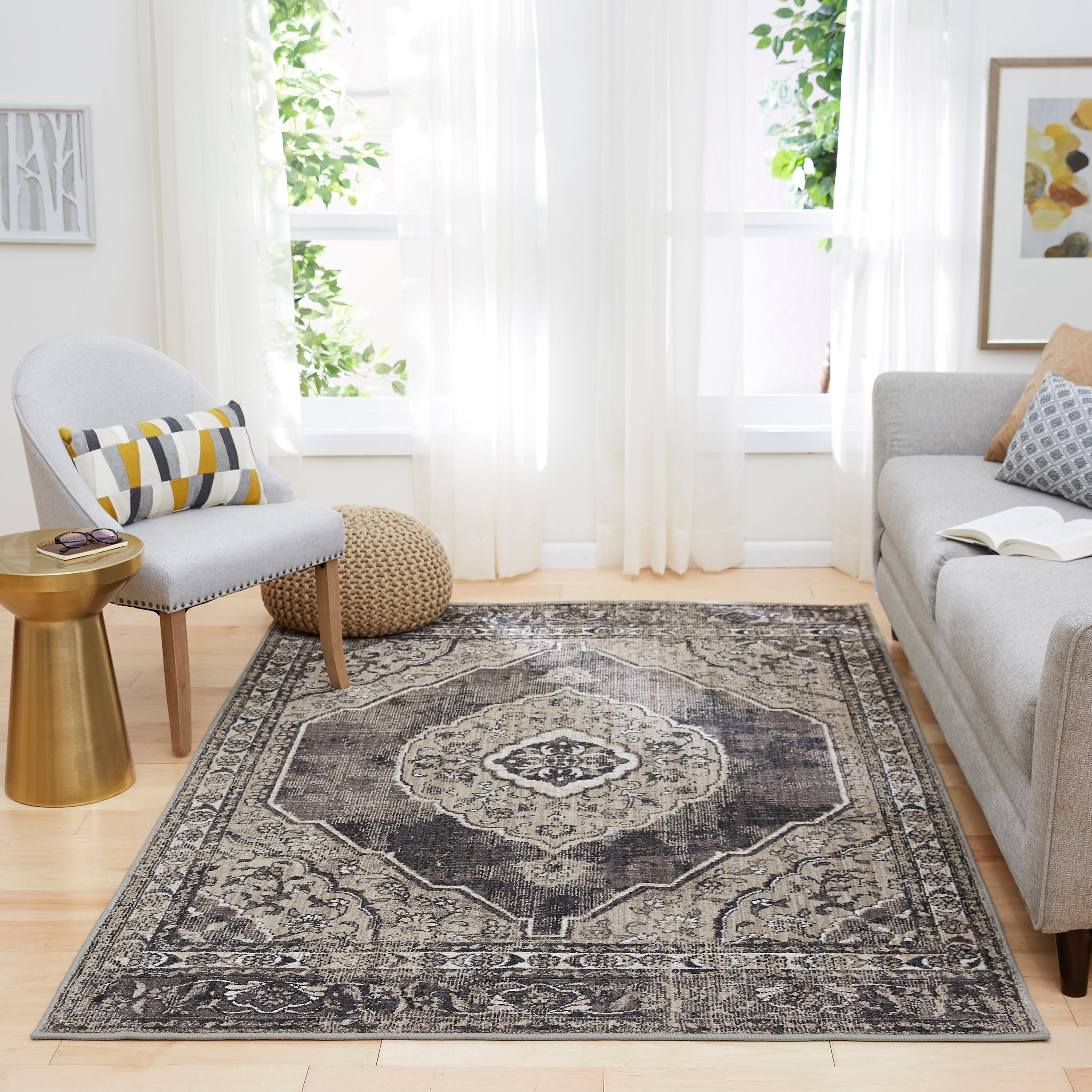 Mohawk Home Studio Circe Onyx Traditional Ornamental Woven Area Rug, 5