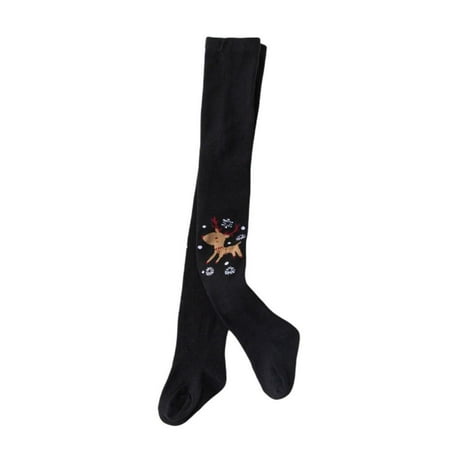 

Winter Girls Footed Tights Christmas Reindeer Leggings Bottom Pants Non-Slip Thicken Leggings Warm Long Stockings Pantyhose 2-9T