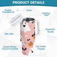 thumbnail image 2 of Yayeee 30oz Stainless Steel Tumbler with Straw and Handle Double-Wall Insulated Travel Water Bottle, Pastel Pink Halloween, 2 of 8