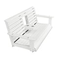 thumbnail image 6 of Poly Lumber 3-Seat Porch Swing, HIPS 5-Feet Bench Swing with Foldable Cup Holders,18/8 Stainless Steel Hardware, High Backrest and Deep Contoured Seat, White, 6 of 6