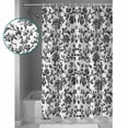 thumbnail image 3 of 72x78 Inch Shower Curtain Black Flower Bathroom Decor Waterproof Fabric Bathtub Bath Curtains Decorative Vintage Farmhouse Boho Leaf Spring Plant Extra Long Shower Curtain Set with Hooks, 3 of 6
