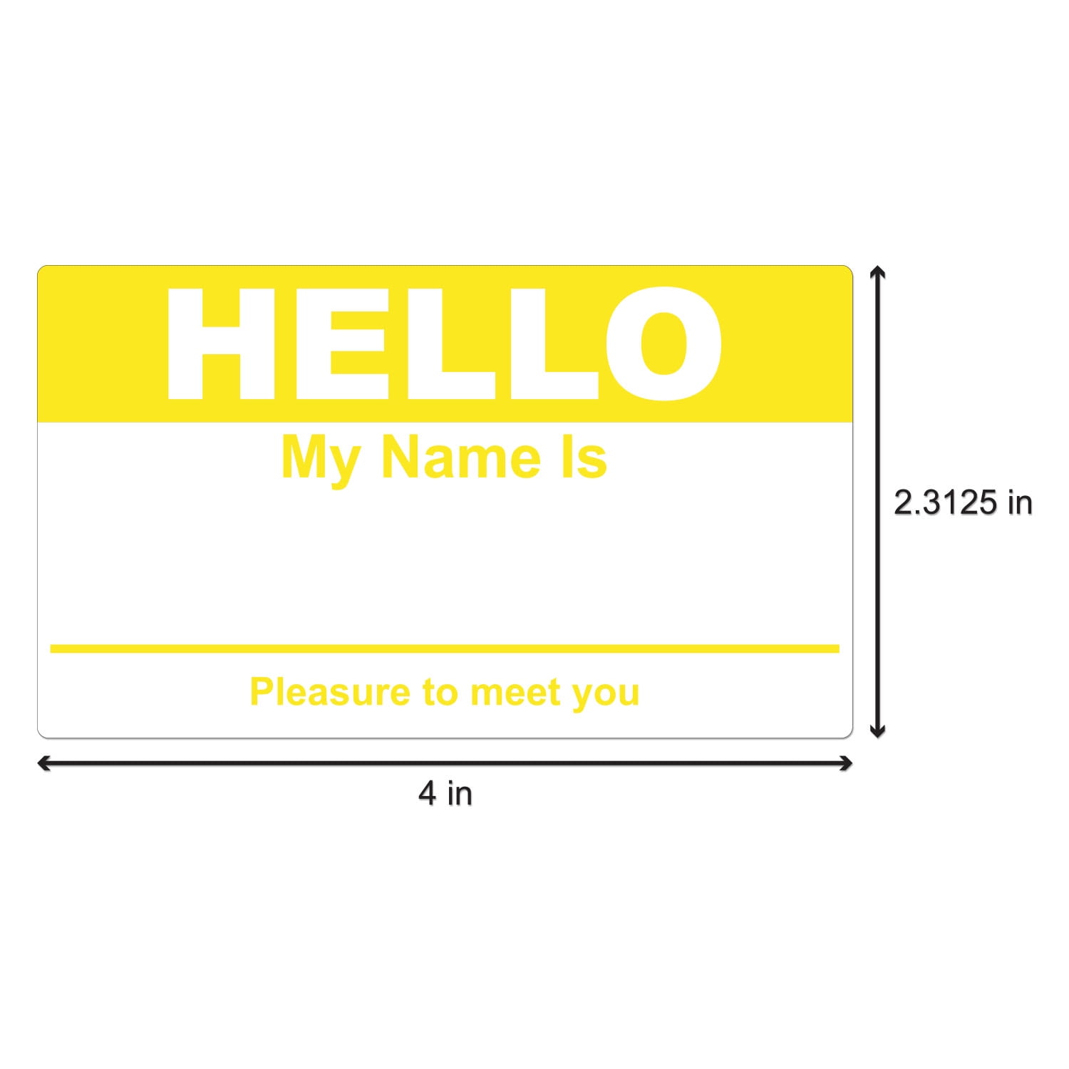 OfficeSmartLabels 4" x 25/16" Hello My Name is Labels Name Tag (Yellow