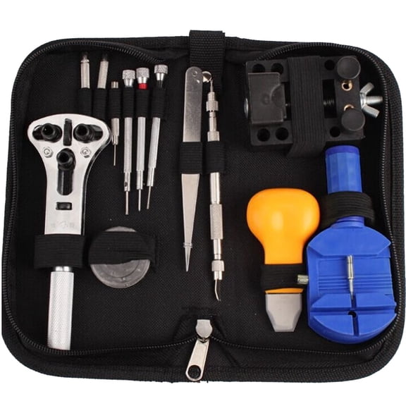 INTBUYING 13PCS Watch Repair Tool Set with Black Carrying Case