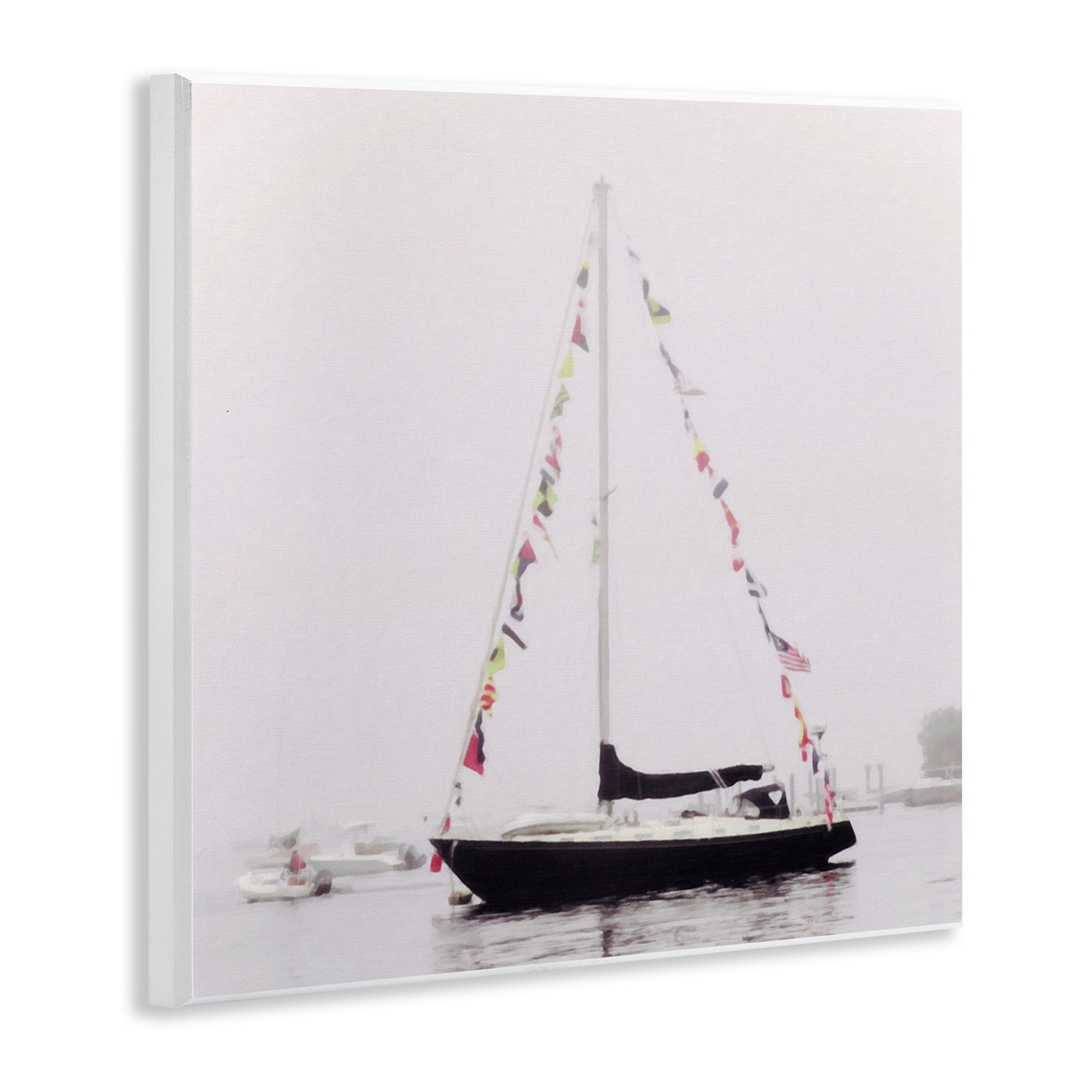 Stupell Industries Sail Flags in Harbor Nautical & Beach Photography Unframed Art Print Wall Art, 12 x 12