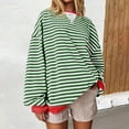 thumbnail image 2 of Sweaters For Women Casual Minimalist Striped Embroidered Patchwork Pullover Round Neck Long Sleeved Color Insertions Regular Top Xl Womens Sweaters, 2 of 4