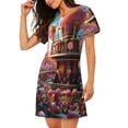 thumbnail image 2 of Balery fairy-tale-world-with-delicious-candy Camisón de manga corta con cuello redondo para mujer, cómodo y elegante., 2 of 6