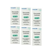 6 Pack - Major Docusate Calcium 240mg Stool Softener Laxative Softgels, 100 Count