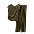 thumbnail image 2 of Ensembles de Pyjama pour Femmes Ensemble de Pyjama pour Femmes 2 Ensemble Assorti Haut à Manches Courtes et Pantalon avec Poches TTG, 2 of 8