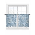 thumbnail image 7 of Blue Coral Coastal Sheer Curtains 45 Inch Length 2 Panels Set, Ocean Nautical Seaside Beach Voile Window Treatment Rod Pocket Small Kitchen Curtains Drapes for Bedroom 52"x45"x2, 7 of 7