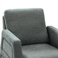 thumbnail image 4 of Single Sofa Chair, Upholstered Tufted Accent Chair with Golden Metal Legs, Comfy Armchair Club Chair Reading Chair with Paded Seat, Modern Leisure Chair for Living Room Bedroom Aparement, Gray, 4 of 7