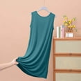 thumbnail image 6 of Pajama Nightgown for Women Sleeveless Nightwear Top Boyfriend Sleep Shirts Nightdress Green XL, 6 of 6