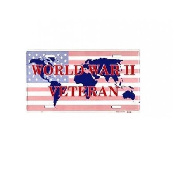 World War II Veteran Metal License Plate