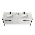 thumbnail image 4 of Fine Fixtures Oakville 72 in. W x 20 in. D x 33 in. H Bathroom Vanity in Mild Grey Oak with White Ceramic Sink - Black hardware, 4 of 8