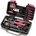 thumbnail image 1 of Cartman Ensemble d'Outils Rose 39 Pcs Kit d'Outils Ménagers avec Boîte de Rangement en Plastique, 1 of 5