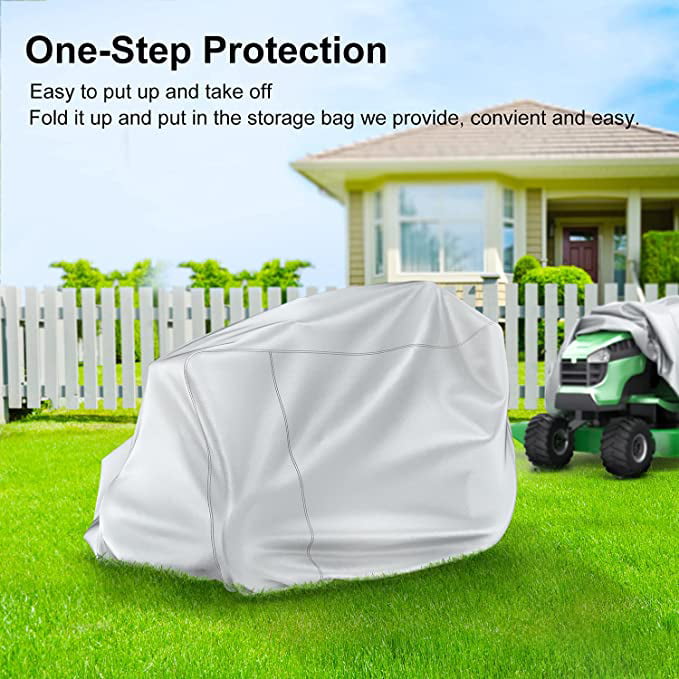 BROSYDA Lawn Mower Covers Waterproof Heavy Duty 420D Cover for Riding Mower Tractor Fits Decks up to 54 Wear Tear UV Resistant with Elestic Cord and Carry Bag 