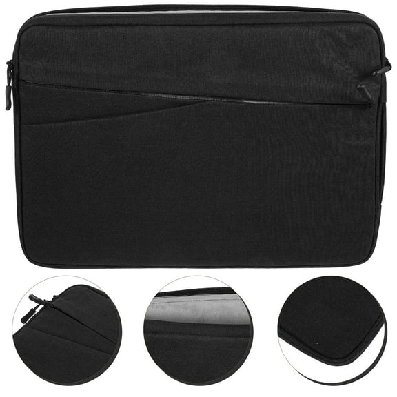 PTOOTP Laptop Protector Black Polyester Sleeve for 14.1-15.4 in Laptops Stylish and Secure
