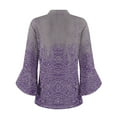 thumbnail image 6 of Weikingp Shirts for Women,Women'S Flared Sleeve Seven Sleeve V Neck Casual Solid Color T Shirt Top Womens Tops Tops for Women Trendy Clearance Purple Xl, 6 of 6