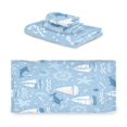 thumbnail image 2 of 3 Sizes of Towel Sets Including Bath Towel Hand Towel and Washcloth for Daily Use Light Blue Marine Animal Design, 2 of 8