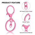 thumbnail image 3 of Uxcell Lobster Claw Clasp Hook Keychain with Swivel Trigger Clip Flat Split Keychain Ring, Pink, 30 Pcs, 3 of 6