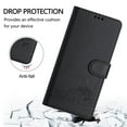 thumbnail image 4 of For IPhone 17 Pro 6.3" RFID Blocking Protective Purse Case Cat Embossed Strong Magnetic Attachment/Closure, Card Slots/Pocket, PU Leather Flip Wallet Case With Hanging Rope,Black,For iPhone 17 Pro, 4 of 7