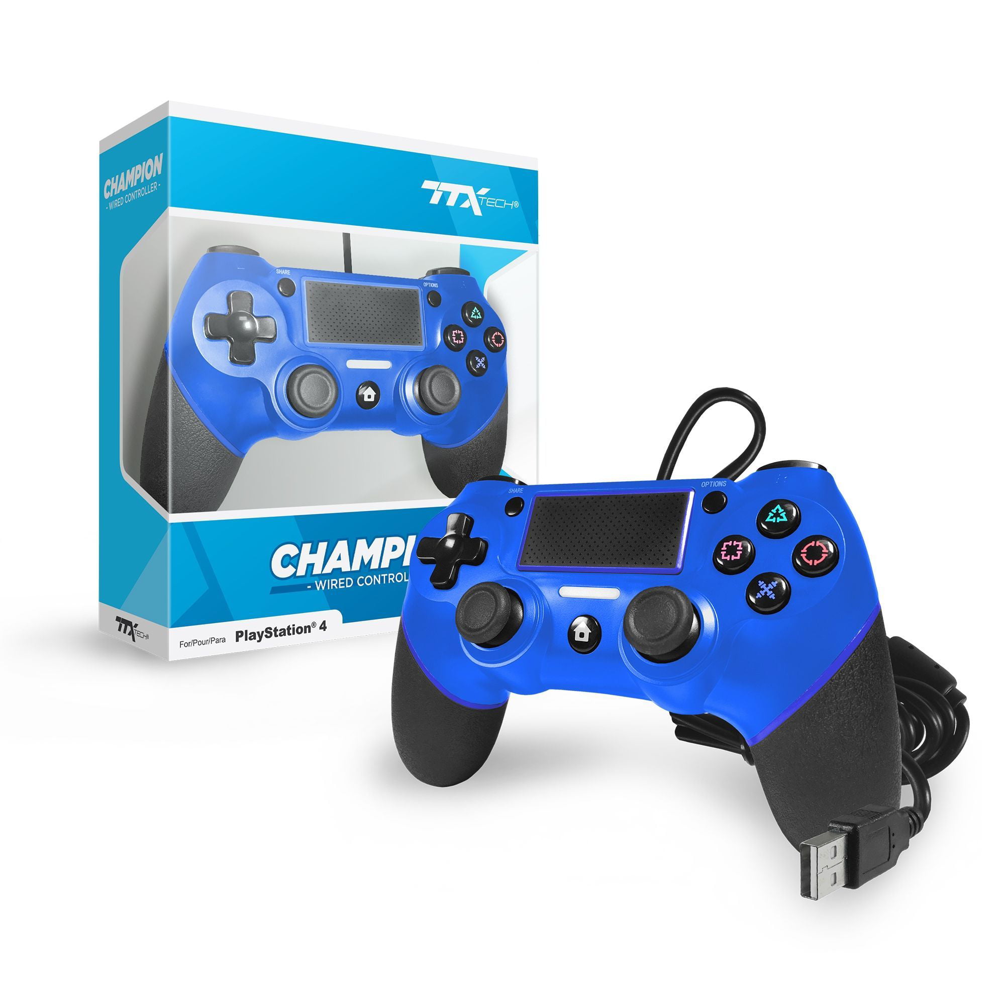 Champion Wired Controller For Ps4 Blue Walmart Com Walmart Com