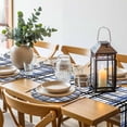thumbnail image 6 of Blue Black Plaid Round 13 Inch Placemats Set of 6, Farmhouse Blue Black Checkered HeatResistant Non Slip Place Mats for Dining Table, Wipeable Braided Kitchen Table Mats for Housewarming, 6 of 9
