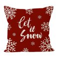 thumbnail image 2 of Yhmxh Fundas de cojín navideñas con fondo rojo y diseños de copos de nieve., 2 of 5