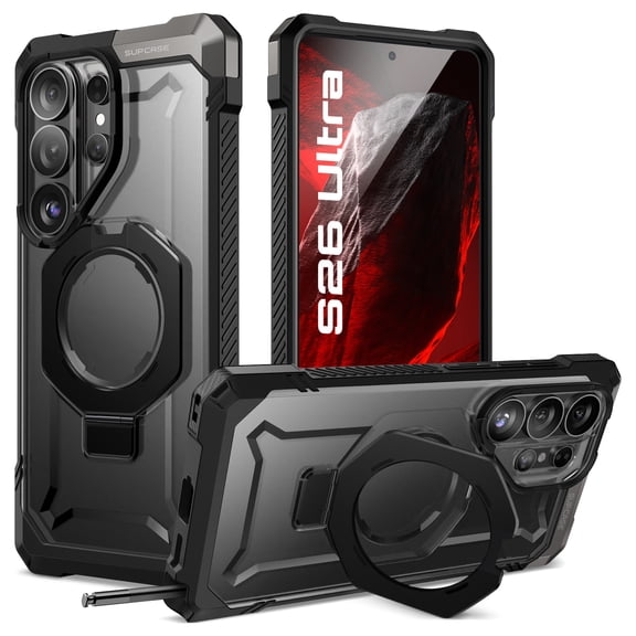 SUPCASE Unicorn Beetle Grip for Samsung Galaxy S26 Ultra 6.9” 2026 Case with Kickstand, [Military-Grade Protection] Heavy-Duty Magnetic Phone Cover Easy S-Pen Use for S26 Ultra 6.9 inch, Black