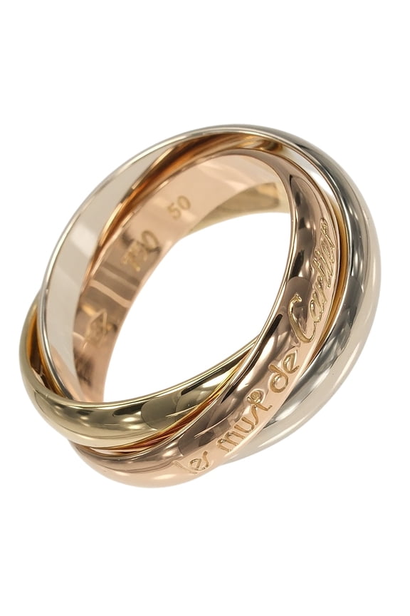 Pre-Owned Cartier Trinity Ring, Size 10, 3.5mm Band, 18K Gold (YG, PG, WG), Approx. 7.27g