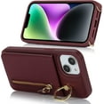 thumbnail image 3 of iPhone 14 Plus Case for Women with Card Holder, iPhone 14 Plus Phone Case Wallet with Strap,Crossbody Lanyard Cases with Credit Card Slots Kickstand with Ring Holder Stand Case,6.7",Burgundy, 3 of 13