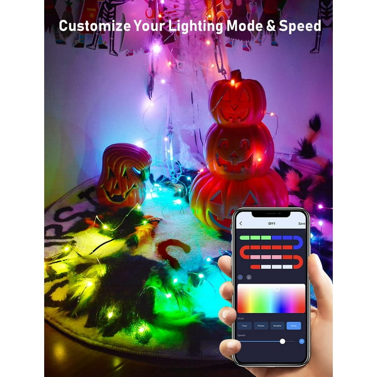Smart Fairy Lights WiFi 33Ft Christmas String Lights Work with Alexa Google Home Voice App Control 20 Modes RGB Color Changing Led Twinkle Light for