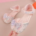 thumbnail image 6 of EHQJNJ Comfort Sandals Children Shoes Comfortable Flat Sandals Fashionable Diamond Bow Princess Performance Sandals White Toddler Shoes Girl Toddler Shoes Girl Dress Up, 6 of 8