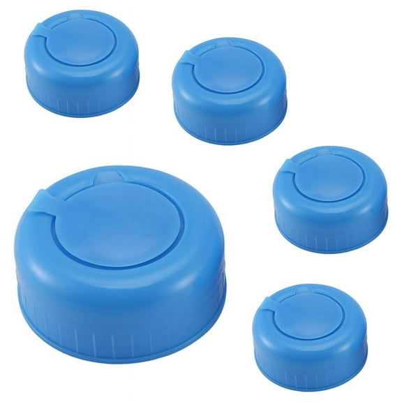Water Jug Cap 5 Pack Plastic Bottle Blue Gallon Drinking Replacement Tool Leak Free