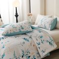 thumbnail image 6 of Koniroom 3 Pieces Floral Comforter Set King Size, Reversible Blue and White Flower Bedding with Peonies, Roses, Wildflowers, Leaves, and Branches Pattern for Women, 6 of 6