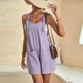 thumbnail image 7 of LEKODE Overalls for Women Overall Shorts for Women Shorts for Women Jean Romper for Women Athletic Romper Overall Shorts Purple L, 7 of 7