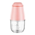 thumbnail image 1 of Picadora de carne eléctrica mini, portátil, eficiente, segura, multifuncional, para alimentos, suministros de cocina, color rosa, 1 of 12
