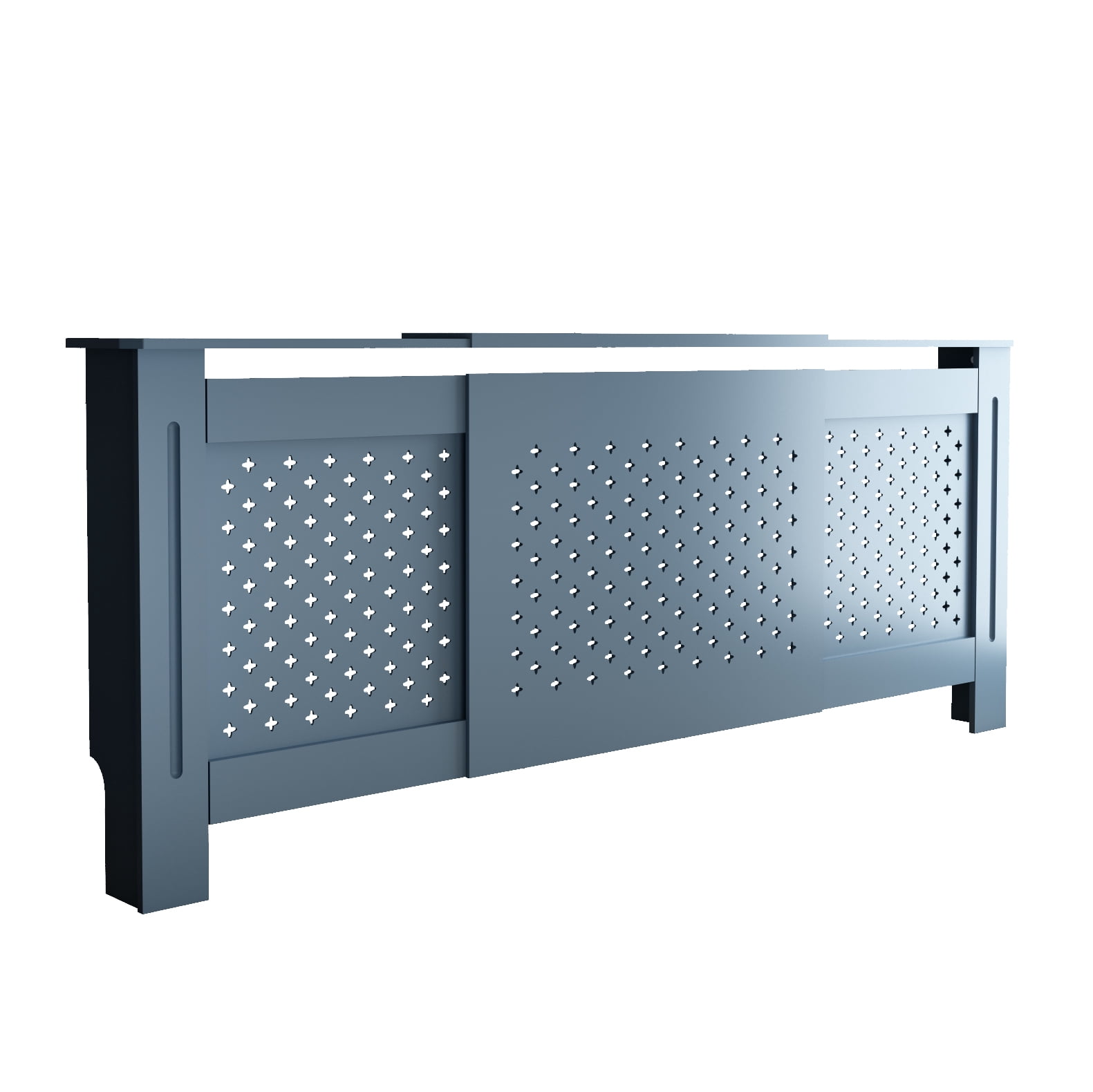 MDF Radiator Cover, Adjustable Width 54.75-80 in, Light Gray, 32.8 in High