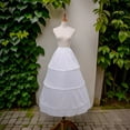 thumbnail image 4 of Yokua Women's Victorian Crinoline Hoop Bustle Cage Pannier White Petticoat Slip, 4 of 10