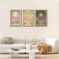 thumbnail image 4 of 3pcs Sun and Star Celestial Canvas Wall Art Vintage Tarot Astrology Wall Decor Full Moon Lotus Poster Canvas Painting Prints for Bed Room Living Room Apartment Bath Room Study room Home, 4 of 6