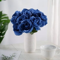 Efavormart 14 Royal Blue Velvet Roses Artificial Flower Bouquet for DIY, Floral Arrangment, Home, Party, Garden, Table Centerpieces Decorations