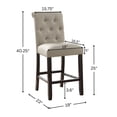 thumbnail image 7 of Leviton Solid Wood Tufted Asons Counter Height Dining Chair in Tan, Set of 2, 7 of 7