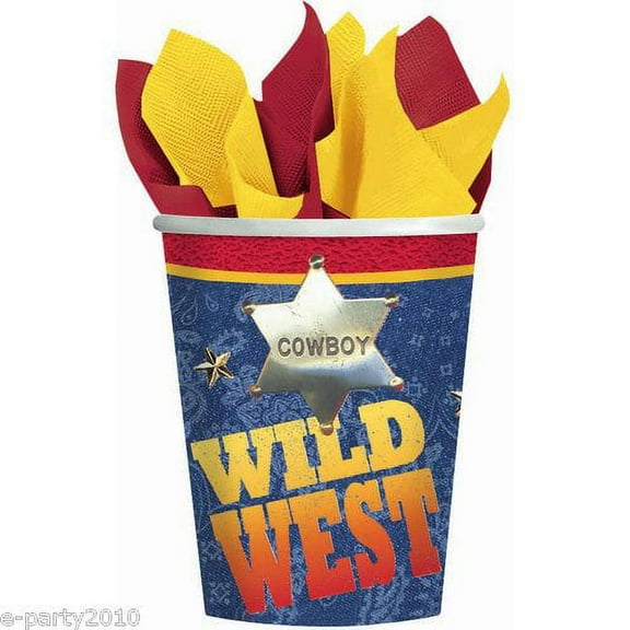 Western 'Wild Wild West' 9oz Paper Cups (8ct)