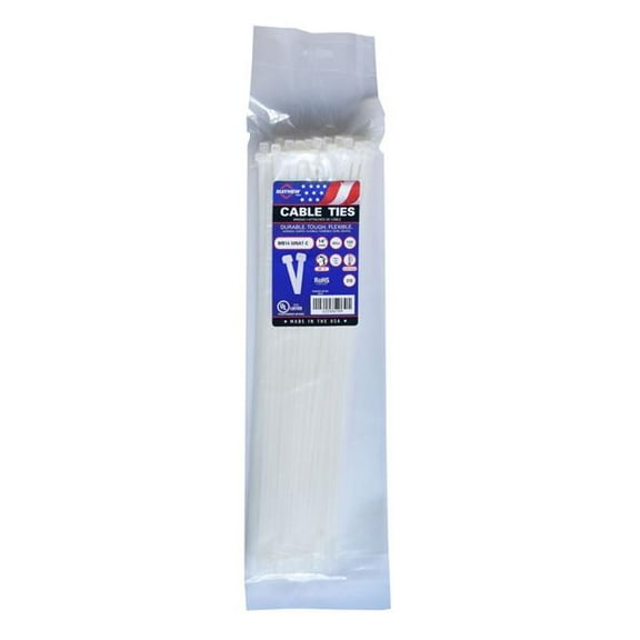 Mayhew Steel MYMB14-50NAT-C 14 in. UV Cable Ties, Natural - 50 lbs - 100 per Bag