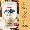 thumbnail image 3 of GNC Live Well Protein Powder, 25g Whey Protein, Creamy Vanilla, Gluten Free, No Sugar Added, 16 Servings, 3 of 8