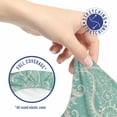 thumbnail image 5 of Paisley Office Chair Slipcover, Oriental Themed Floral Pattern With Butterflies And Motifs, Protective Stretch Decorative Fabric Cover, Standard Size, Teal Pale Tan, By Ambesonne, 5 of 5