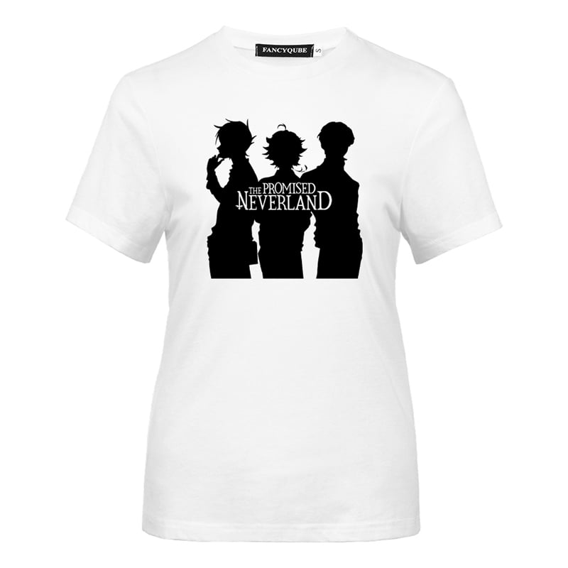 The Promised Neverland Anime Cosplay White Tops&Tee Short Sleeve S-3XL Summer 