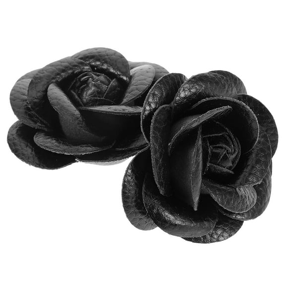 HOMEMAXS  Shoe Decorations Accessories Charms Wedding Clip Flowers for Shoes Miss Man Black